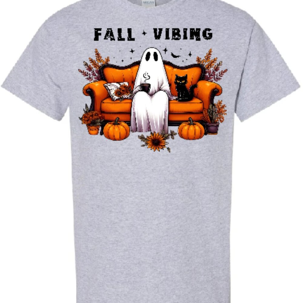 Fall Vibing Ghost tee - Picture 2 of 2
